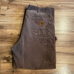 Great pair of carhartts! cut them down to 30 and waist is 34.